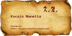 Kocsis Nanetta névjegykártya